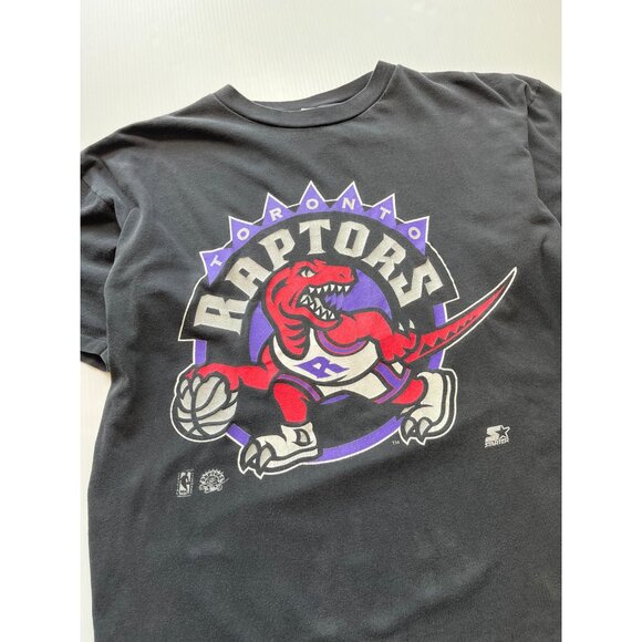 90s Starter Toronto Raptors Big Logo Tee L - Picture 4 of 6